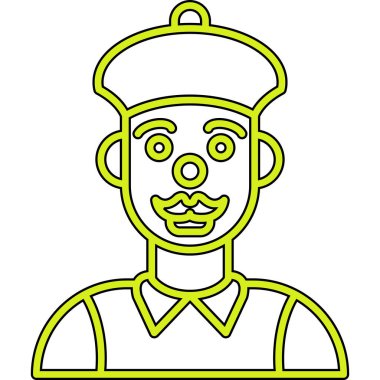 Palyaço Adam simgesi vektör çizimi çizimi