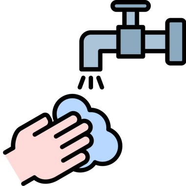 Su musluğu ikonu vektör illüstrasyonu