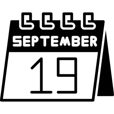 Eylül 25 glyph simge tasarımı