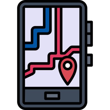 gps navigasyon simgesi vektör çizimi