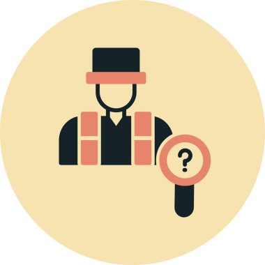 Dedektif Dedektif İkona Düz Tasarım