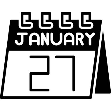 Ocak 23 rd takvim simgesi tasarımı, 2 biçiminde tek simge, basit ve beyaz.