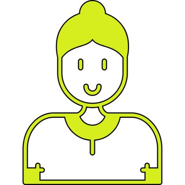 Sarı saçlı bir kadının vektör çizimi