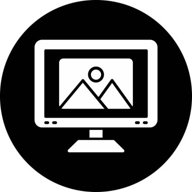 Bir dizüstü bilgisayar simgesinin vektör illüstrasyonu