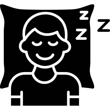 çocuk uyku ikonu, vektör illüstrasyonu