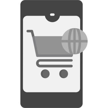 çevrimiçi alışveriş simgesi vektör illüstrasyonu