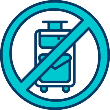 bagaj simgesi yok, vektör illüstrasyonu