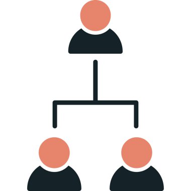 hiyerarşi vektör simgesi. stil simgesi. düz düz gri çizim, yuvarlak açılar.