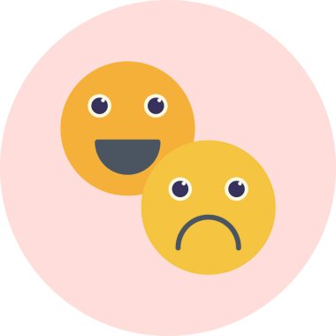 Yüzler web simgesi, vektör illüstrasyonu