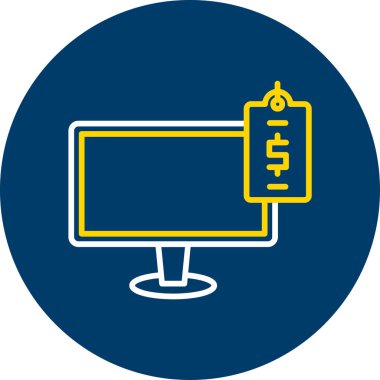 Monitör. Web simgesi basit illüstrasyon