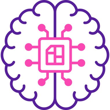 Beyin. Web simgesi basit illüstrasyon