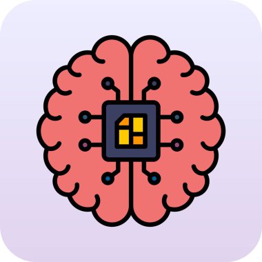 Akıllı saati olan bir beyin. akıllı saat vektör simgesi