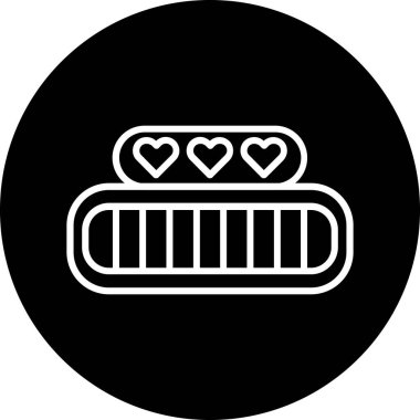 Aşk kalp ikonunun vektör illüstrasyonu