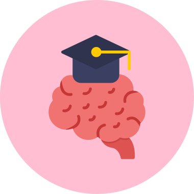 Beyin öğrenme simgesi, vektör illüstrasyonu