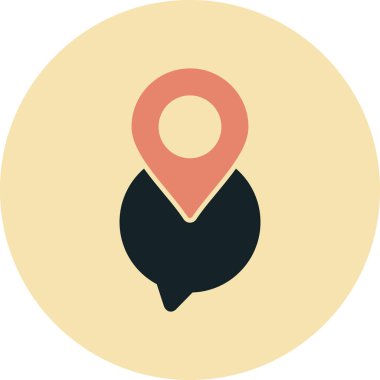 gps konum pin simgesi doldurulmuş dış hat biçimi