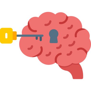 Anahtarlı beyin ve beyin. Beyin konsepti. beyin simgesi