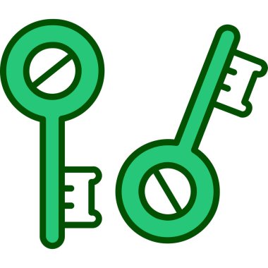 Anahtar kilidi simgesi. Web için anahtar vektör simgelerinin özet çizimi