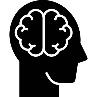 Beyin. Web simgesi basit illüstrasyon