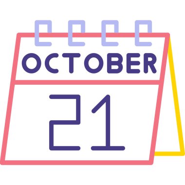 25 Ekim vektör günlük takvim simgesi. Tarih, tarih, ay başı. Ekim tatilinde tatil. tatil sezonu.