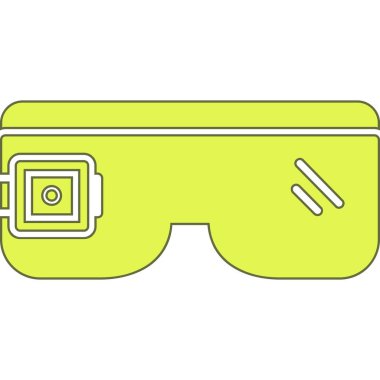 Sanal gerçeklik gözlük simgesi, izometrik stili