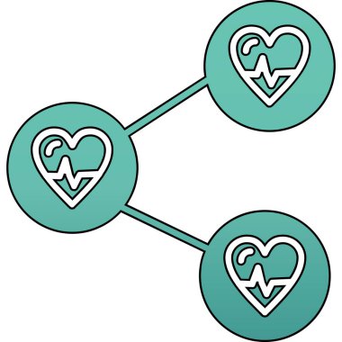 Kalp ikonu vektör illüstrasyonu