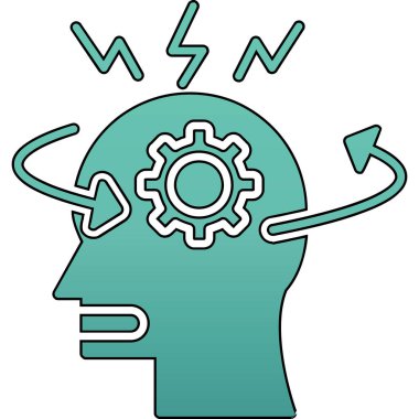 Beyin. Web simgesi basit illüstrasyon