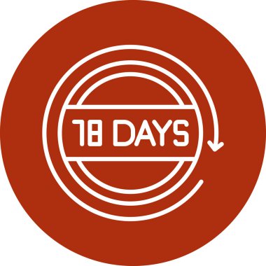 18 gün kaldı, vektör illüstrasyonu