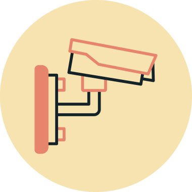 Kapalı devre televizyon. Web simgesi basit illüstrasyon