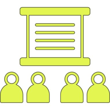 konferans vektör illüstrasyonu, doldurulmuş satır biçimi, simge