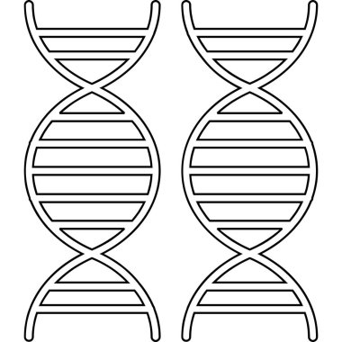 DNA simgesi. Dna vektör simgesi web için anahat çizimi