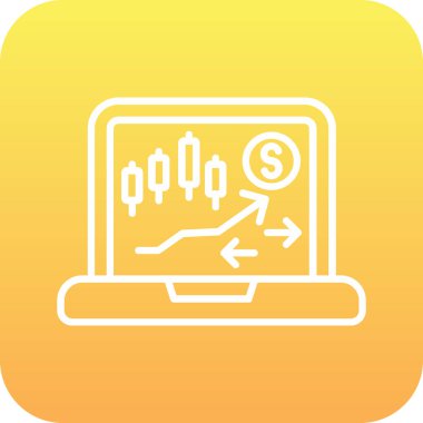 Finansal grafik simgesinin vektör illüstrasyonu