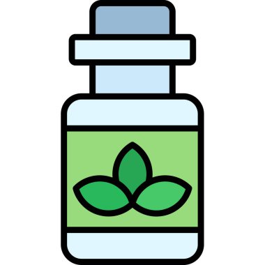 şişe yağı simgesi renk ana hatları vektörü