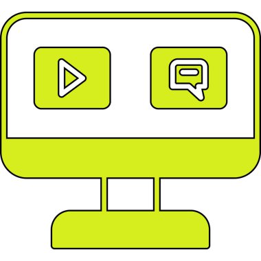 bilgisayar görüntüleme simgesi, basit vektör illüstrasyonu