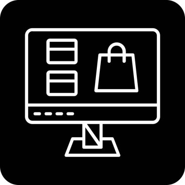 Alışveriş poşeti simgesi, vektör illüstrasyonu