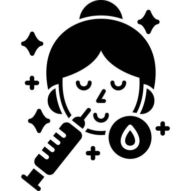 Termometresi olan bir kadın yüzünün vektör çizimi