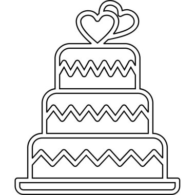 Kek düğün tatlı ikonu