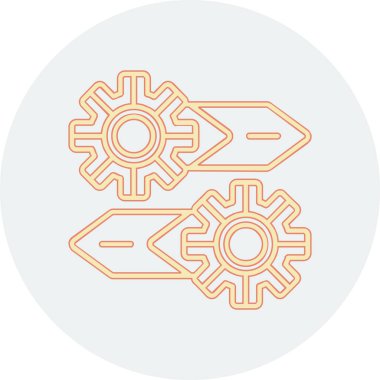 dişli simgesi. İnce çizgi tarzı, dolgu tasarımı. vektör illüstrasyonu.