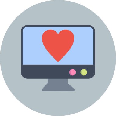 Monitör. Web simgesi basit illüstrasyon