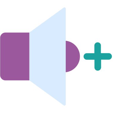 Artı işareti olan renkli hoparlör simgesi