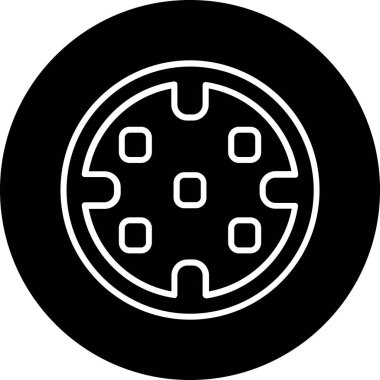 Casino çip simgesi. Casino çip vektör simgesi web için basit örnek