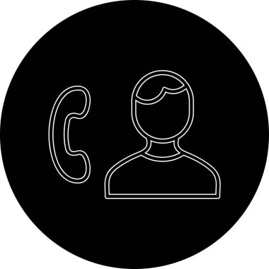 Müşteri hizmeti simgesi, basit vektör illüstrasyonu izole edildi