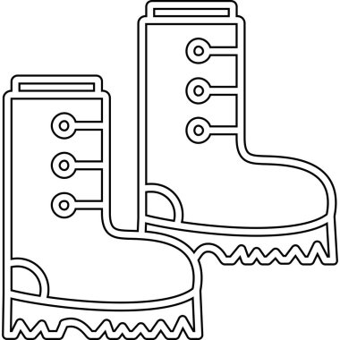 kış ayakkabıları simgesi, vektör illüstrasyonu