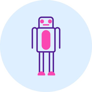 robot. Web simgesi basit illüstrasyon