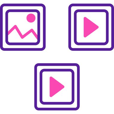 Siyah çizgi video kamera simgesi beyaz arkaplanda izole edildi. Video kamera simgesi. Simgeleri renklendir. vektör.