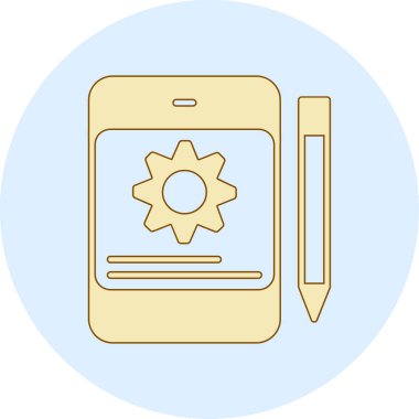 Akıllı telefon simgesinin vektör illüstrasyonu