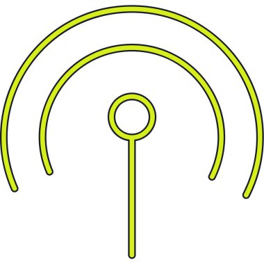 Uydu çanağı simgesi. Ana uydu anten vektör rengi düz izole