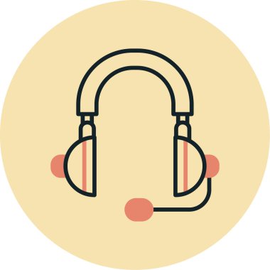 Kulaklık. Web simgesi basit illüstrasyon