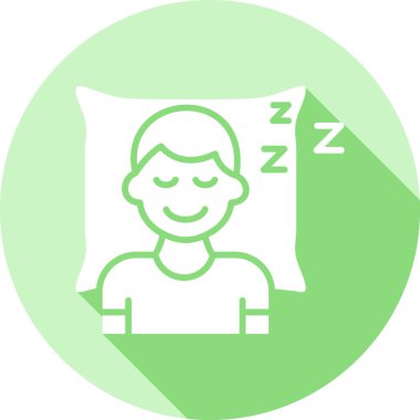 Adam yastıkta uyuyor. Basit tasarım