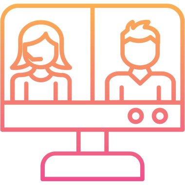 Kadın ve erkek ikonunun vektör illüstrasyonu