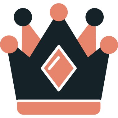 Taç ikonu. Web için taç vektör simgelerinin basit çizimi